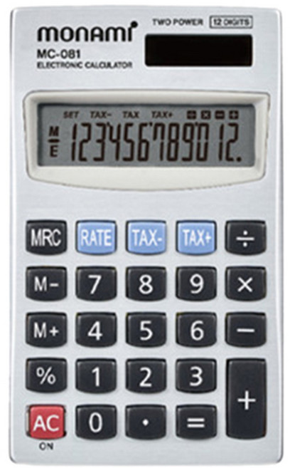 모나미 계산기 MC-081, 회색, 1개
