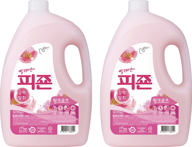 피죤 레귤러 섬유유연제 핑크로즈 본품, 2.9L, 2개