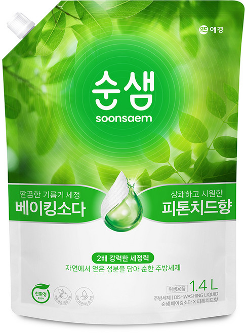 순샘 베이킹소다 피톤치드향 주방세제 리필, 1.4L, 1개