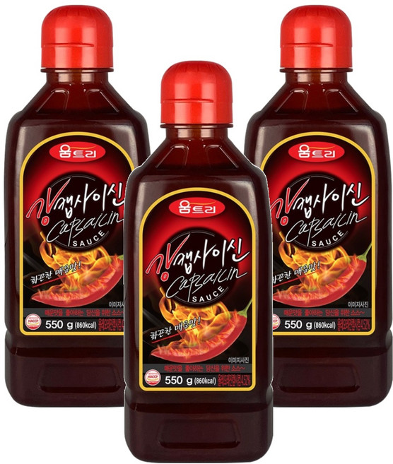 움트리 강캡사이신 액상소스, 550g, 3개