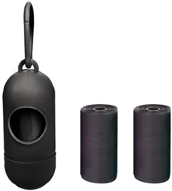 아리코 반려동물 배변봉투 케이스 + 리필봉투 2p, 블랙, 2개, 1세트