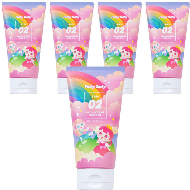 핑키통키 페이스 로션 2단계 8-10세용, 150ml, 5개