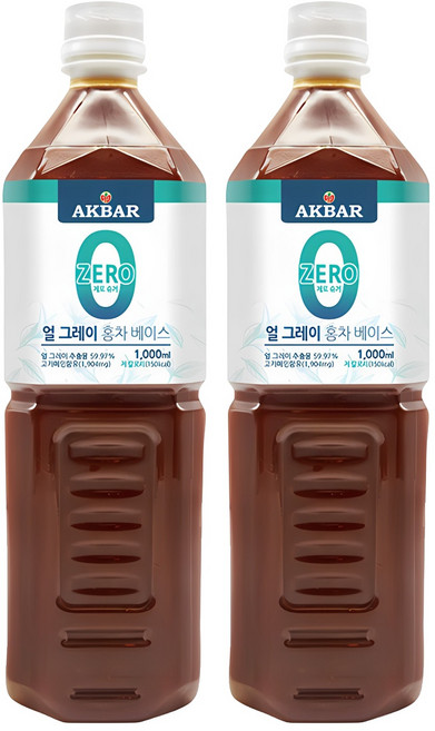 아크바 제로슈거 얼그레이 홍차 베이스, 1L, 2개