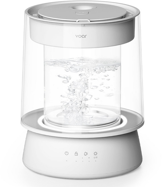 보아르 더글라스 가열식 가습기 아기 무드등 대용량 물멍, VVHU-001WH, 화이트