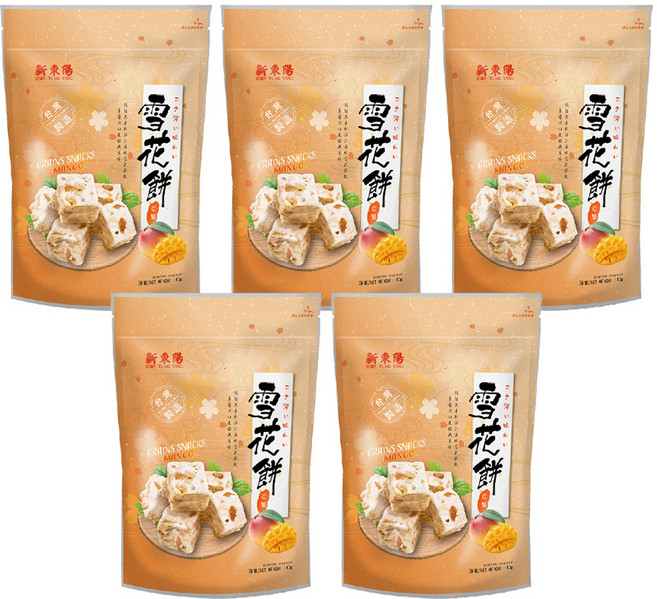 新東陽 雪花餅 芒果, 180g, 5包