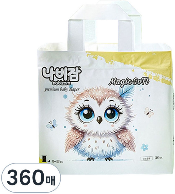 나비잠 매직소프트 팬티형 기저귀 남녀공용, 4단계, 360매