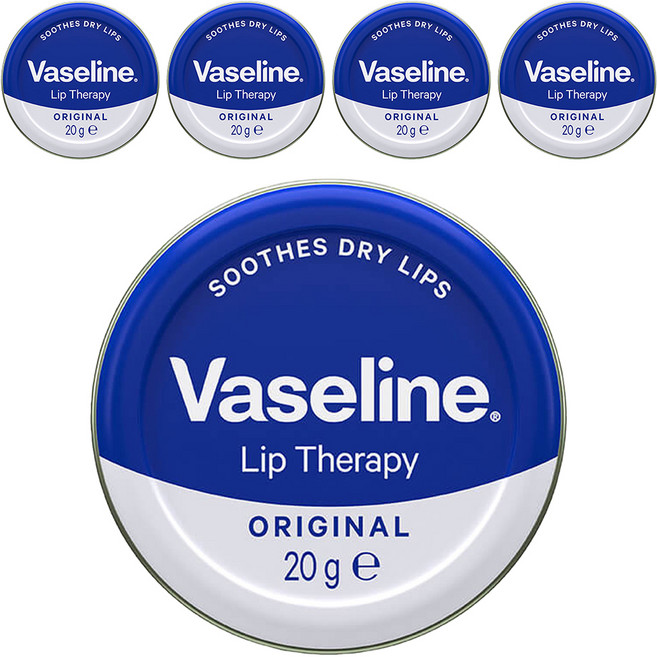 Vaseline 凡士林 圓鐵罐護唇膏-原味 20g, 原味, 5件