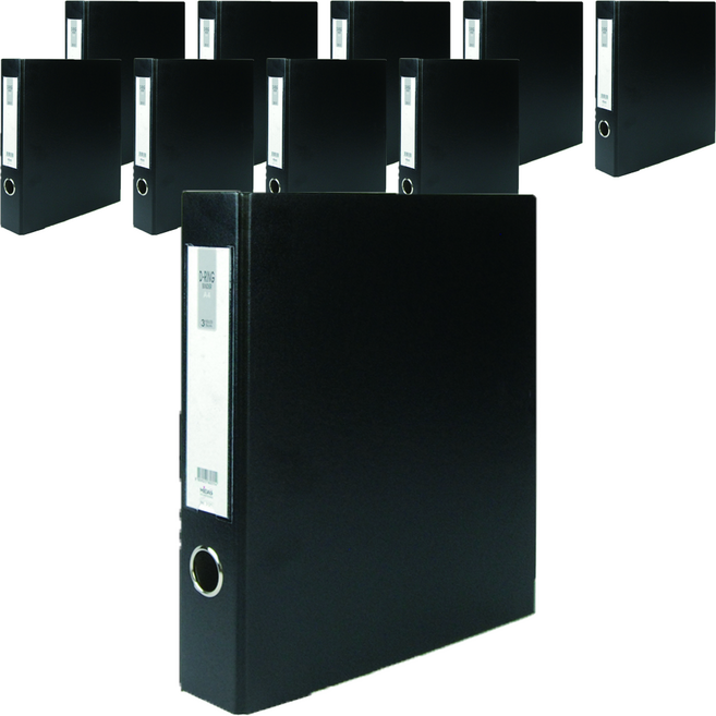 마이다스 D링 합지 바인더 명찰형 3공 A4 5cm, 흑색, 10개