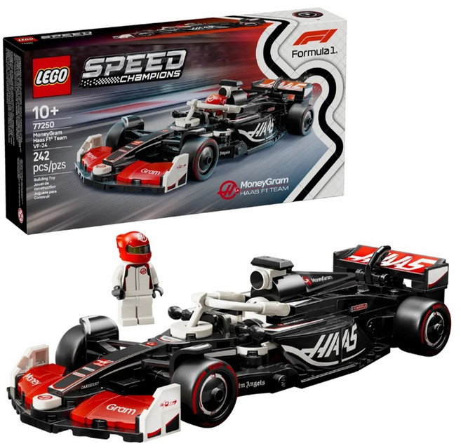 LEGO 樂高 77250 Speed系列 哈斯車隊 F1賽車 MoneyGram Haas F1 Team VF-24 Race Car, 1盒, 黑色