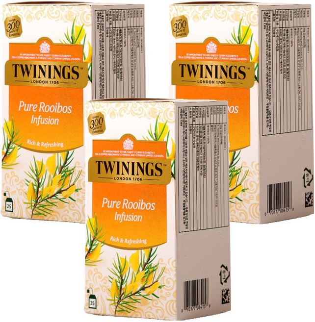 트와이닝 루이보스 허브차 티백, 2g, 25개입, 3개