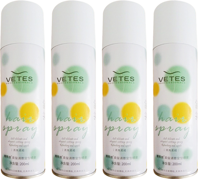 VETES 維特斯 定型噴霧 清爽柔順 2罐, 200ml, 2組