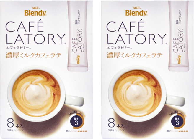 AGF Blendy CAFE LATORY 香濃牛奶咖啡拿鐵, 10.5g, 8包, 2盒