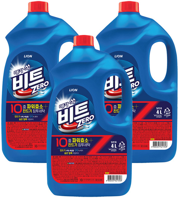 비트 제로 액상세제 본품, 4L, 1개입, 3개
