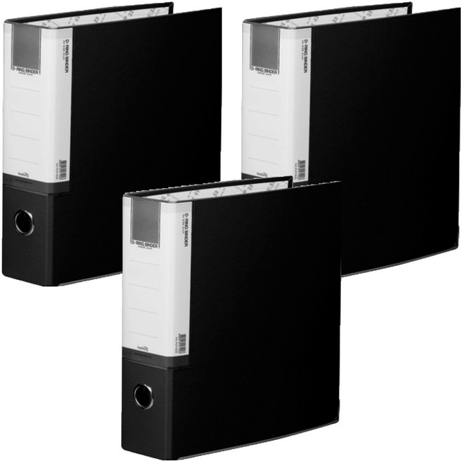 희망사무포인트 D링 합지 바인더 파일 5cm 3공, 흑색, 3개