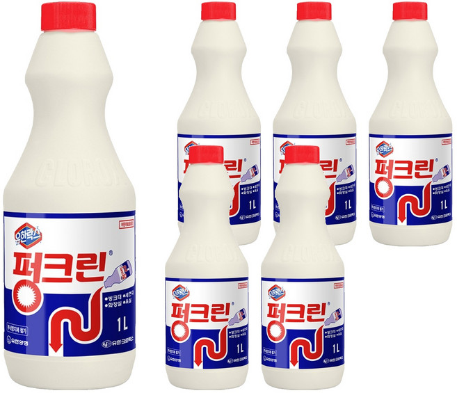 유한락스 펑크린 배수구세정제, 1L, 6개
