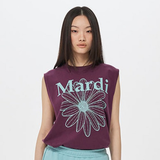 Mardi Mercredi 女款寬鬆版型花朵無袖棉質T恤