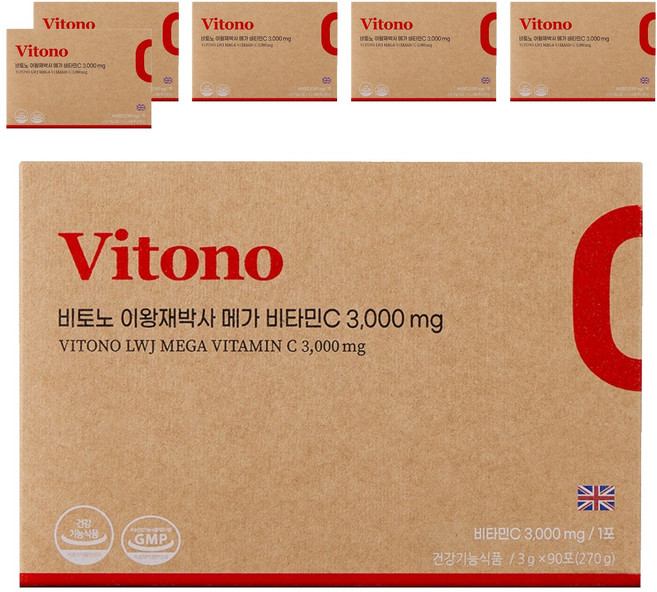 비토노 이왕재박사 메가 비타민C 3000mg, 6개, 270g