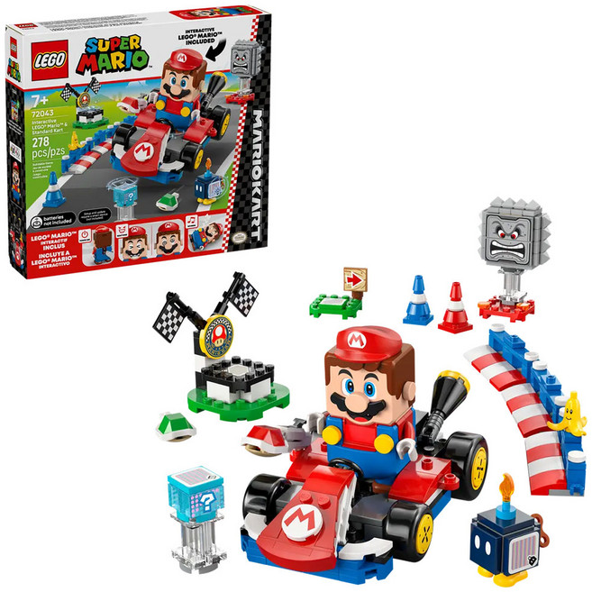 LEGO 72043 瑪莉歐系列 瑪利歐賽車TM 樂高 瑪利歐與標準車 Mario KartTM – Interactive LEGO® MarioTM & Standard Kart, 1套
