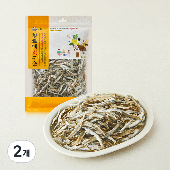 해살이 황토가마에 구운 손질 멸치 머리 내장제거, 2개, 150g