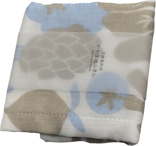 HARADA ORIMONO 原田織物 七重棉紗蚊帳家事布 粉藍野菜, 1件