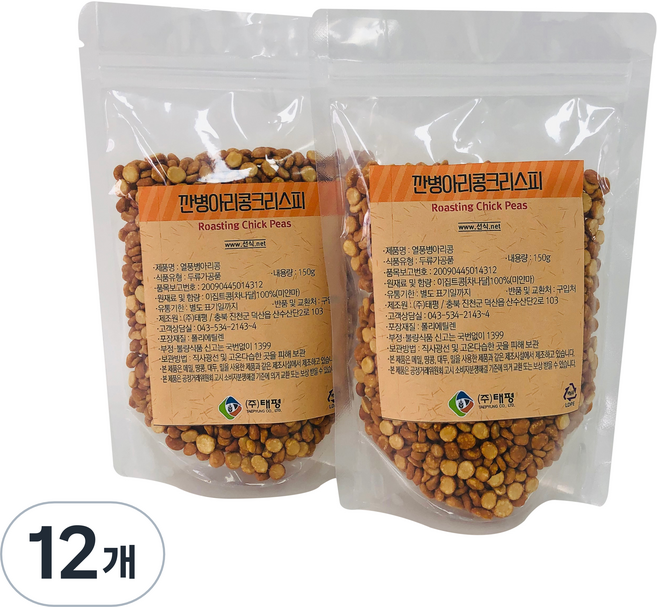 태평선식 깐병아리콩크리스피, 150g, 12개