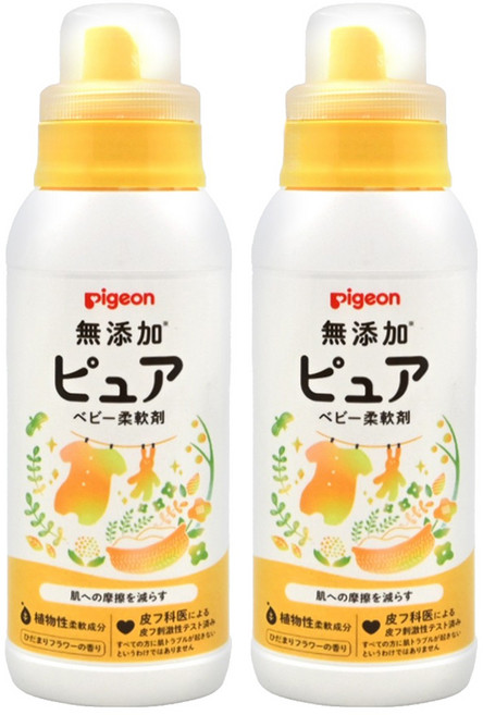 pigeon 貝親 無添加嬰兒衣物柔軟精, 600ml, 2瓶