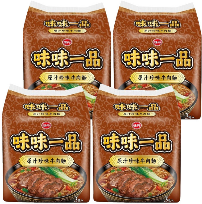 味丹 味味一品 原汁珍味牛肉麵 185g, 12包
