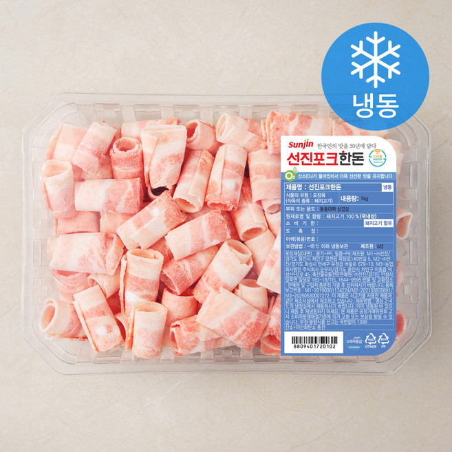 선진포크 한돈 대패 삼겹살 (냉동), 1kg, 1개