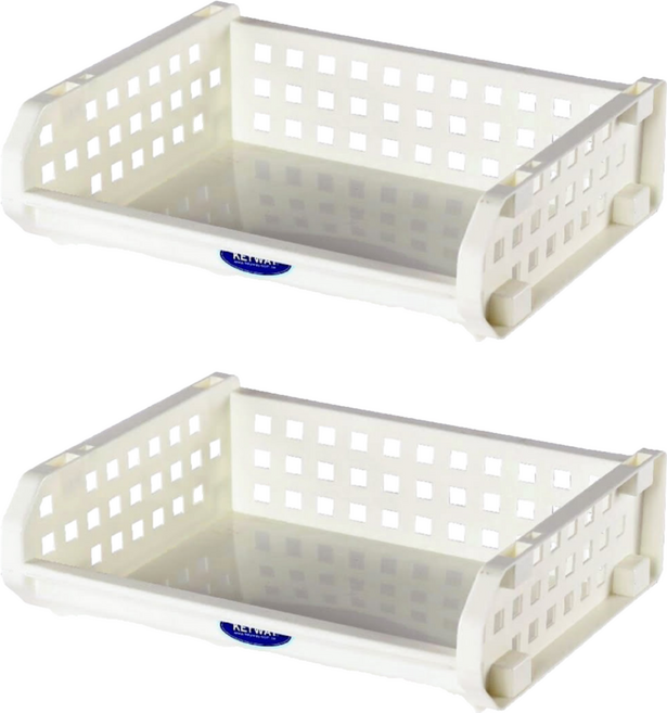 KEYWAY 聯府 開放式整理架 S(320 x 254 x 95mm), 白色, 2個