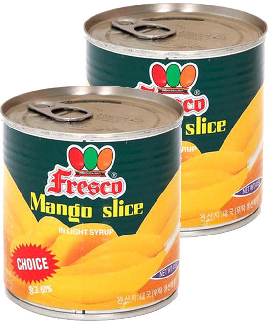프레스코 망고슬라이스 통조림, 415g, 2개