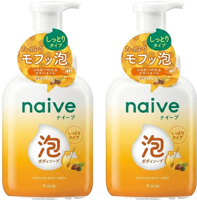 Kracie 葵緹亞 naive 娜艾菩 沐浴泡泡系列 沐浴乳 清甜蜜香, 500ml, 2瓶