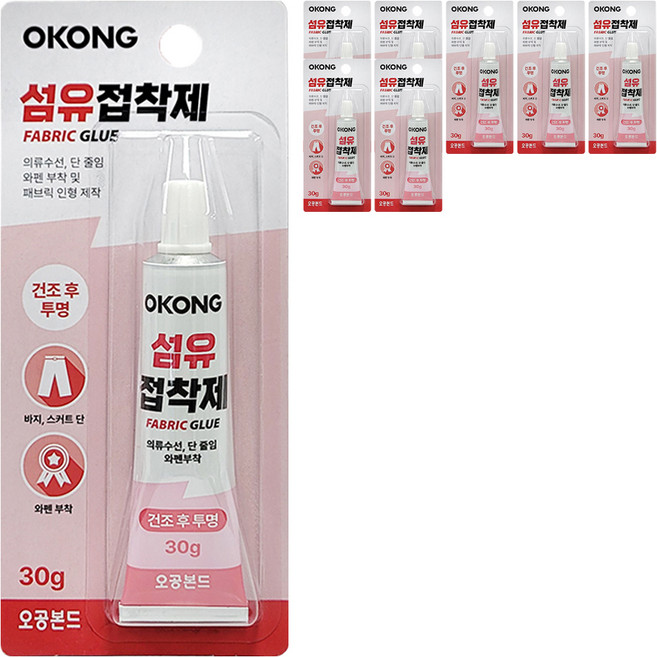 오공 섬유 접착제 30g, 8개