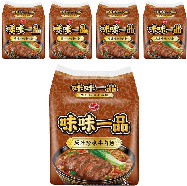 味丹 味味一品 原汁珍味牛肉麵 185g, 15包