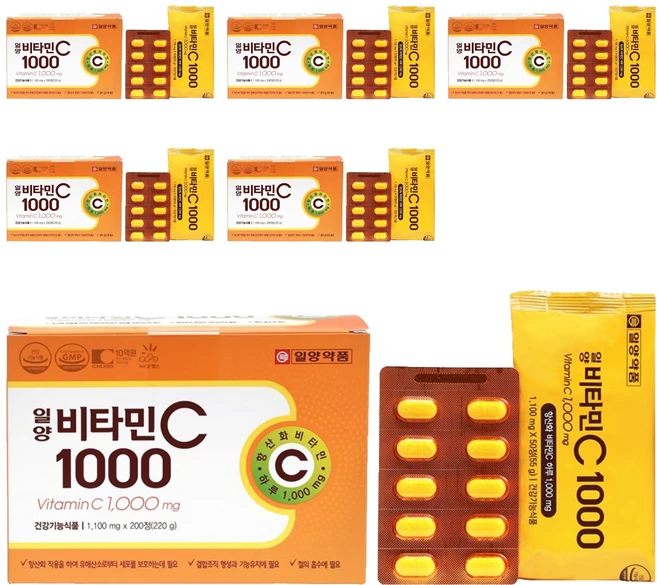 일양약품 비타민C1000, 6개, 200정 - 쿠팡