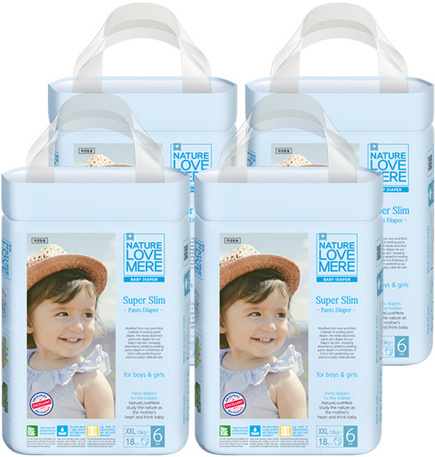 네이쳐러브메레 슈퍼슬림 팬티형 기저귀, 6단계, 72매