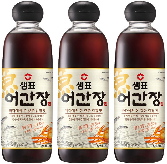샘표 어간장, 830ml, 3개