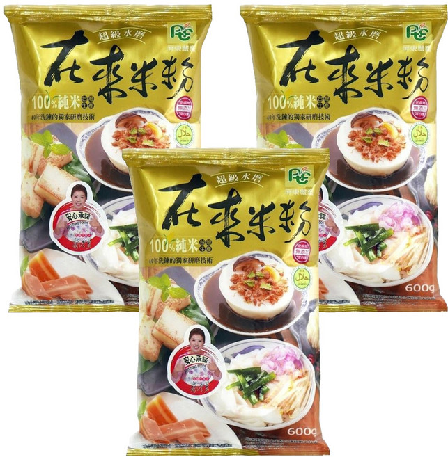 屏東農產 超級水磨在來米粉, 600g, 3包
