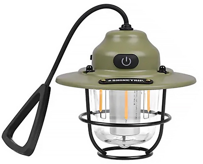 WellHike 玩客 松果型 可懸掛充電式 LED燈 160 x 95 x 105mm 140g, 軍綠色, 1個