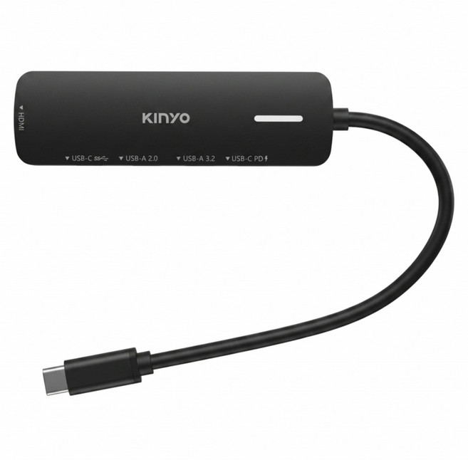 Kinyo 五合一多功能擴充座 97 x 28.5 x 11.2mm 38.2g, 黑色, 1個