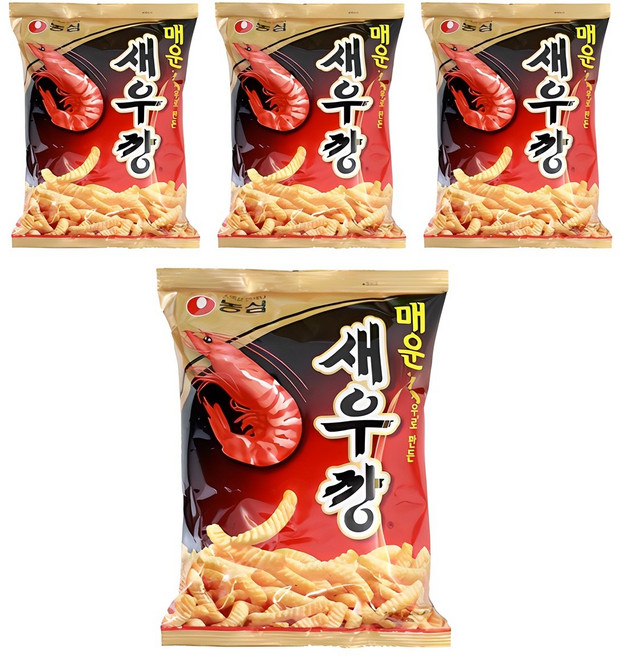 새우깡 매운새우깡, 90g, 4개