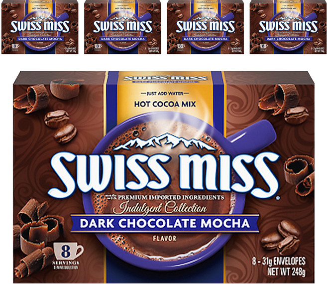 SWISS MISS 黑摩卡 可可粉, 31g, 8包, 5盒