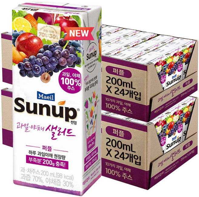 썬업 과일야채샐러드 퍼플, 200ml, 72개