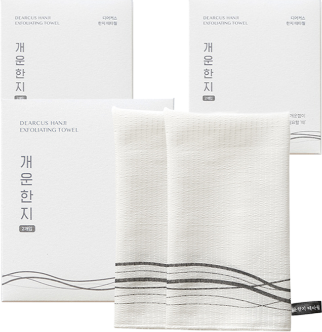 디어커스 개운한지 때타월, 화이트, 2개입, 3개