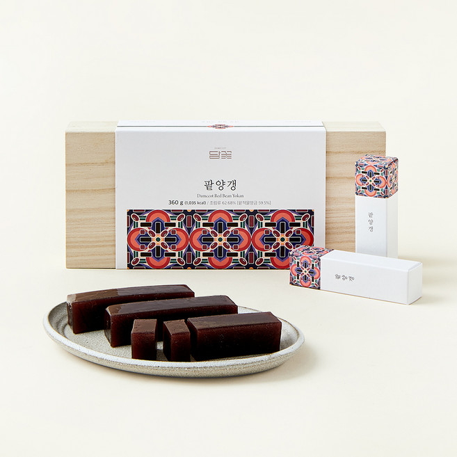 담꽃 국산 팥양갱 목함선물세트 + 쇼핑백, 40g, 9개입, 1박스