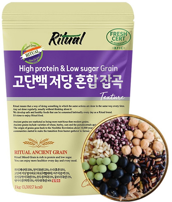 리투알 혼합 잡곡 텍스쳐, 1개, 1kg