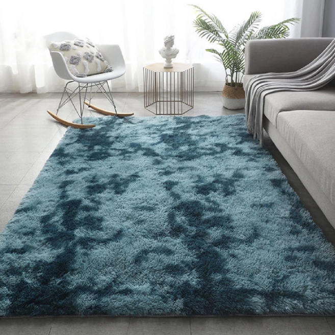 北歐風漸層渲染長絨毛地毯