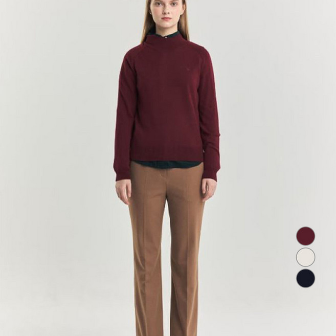 헤지스 여성용 모크넥 울 스웨터 HSSW4D909