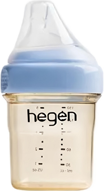 hegen 金色奇蹟 PPSU 多功能方圓型寬口奶瓶, 沁藍色, 150ml, 1個
