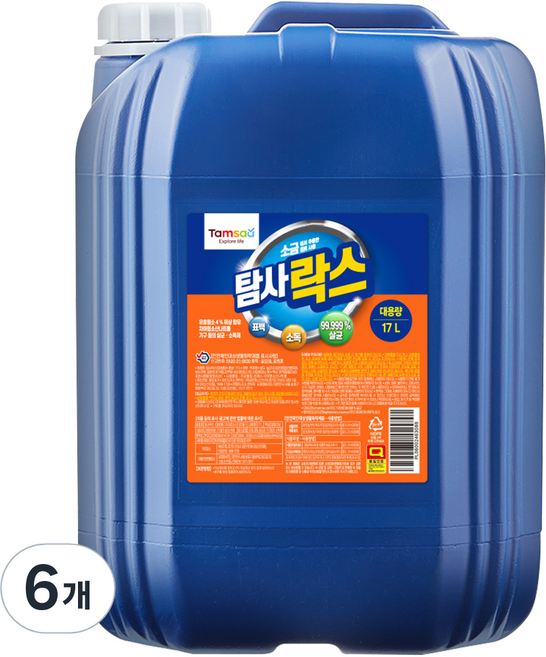 탐사 대용량 락스, 17L, 6개