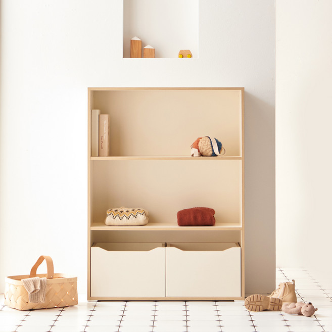 소르니아 롤리 교구장 3단 + 수납박스 2p 방문설치, 아이보리